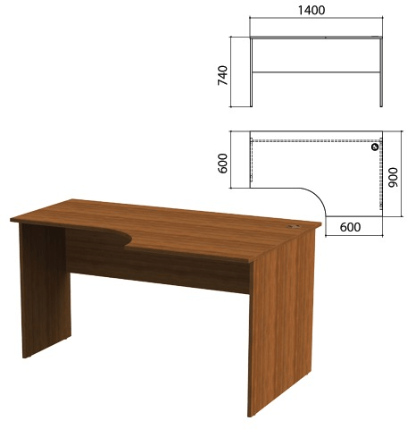 Стол письменный эргономичный Эко правый