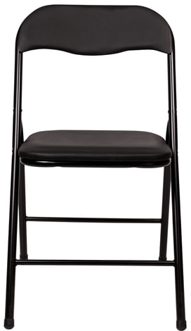 Стул складной для дома и офиса BRABIX &quot;Golf CF-007&quot;, черный каркас, кожзам черный, 531565