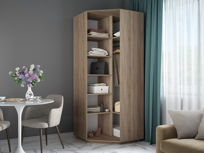 Шкаф-купе Экспресс Угловой ( Зеркало) Сонома