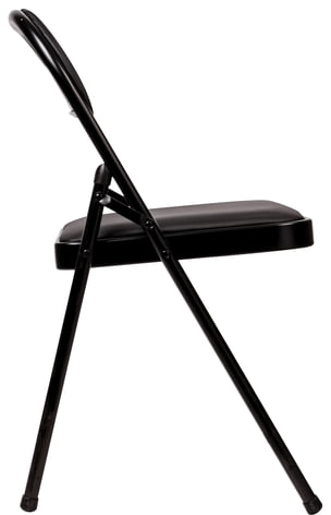 Стул складной для дома и офиса BRABIX "Golf Plus CF-003 Комфорт", черный каркас, кожзам черный, 531566