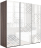 Шкаф-купе Эста 3-х дверный (Стекло Диско белый, Зеркало) Венге Мали