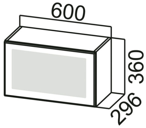 Шкаф навесной ШГ600с (горизонт. со стеклом) Прованс