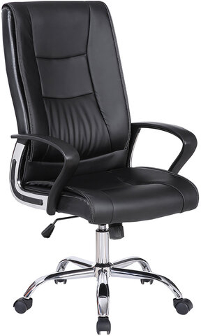 Кресло офисное BRABIX &quot;Forward EX-570&quot;, хром, экокожа, черное, 531837