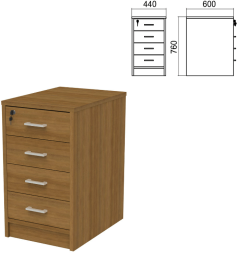 Тумба приставная Арго  4 ящика, замок