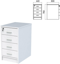 Тумба приставная Арго  4 ящика, замок