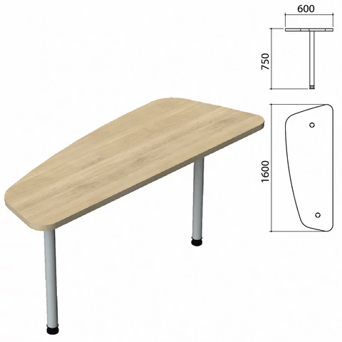Стол приставной Приоритет (хром)