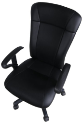 Кресло BRABIX &quot;Optima MG-370&quot;, с подлокотниками, экокожа/ткань, черное, 531580