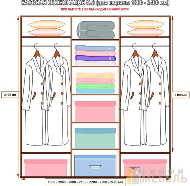 Шкаф купе 3х дв Комби 1 Зеркало
