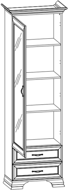 Шкаф с зеркалом и полками 1Z2S Тиффани ANREX