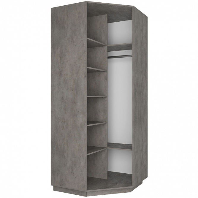 Шкаф-купе Экспресс Угловой ( Зеркало) Бетон