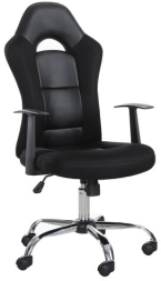 Кресло компьютерное BRABIX &quot;Fusion EX-560&quot;, экокожа/ткань, хром, черное, 531581
