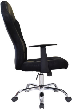 Кресло компьютерное BRABIX &quot;Fusion EX-560&quot;, экокожа/ткань, хром, черное, 531581