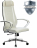 Кресло офисное МЕТТА &quot;К-31&quot; хром, рецик. кожа, сиденье и спинка мягкие, белое