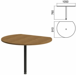 Стол приставной полукруг Арго (вариант 1) опора черная