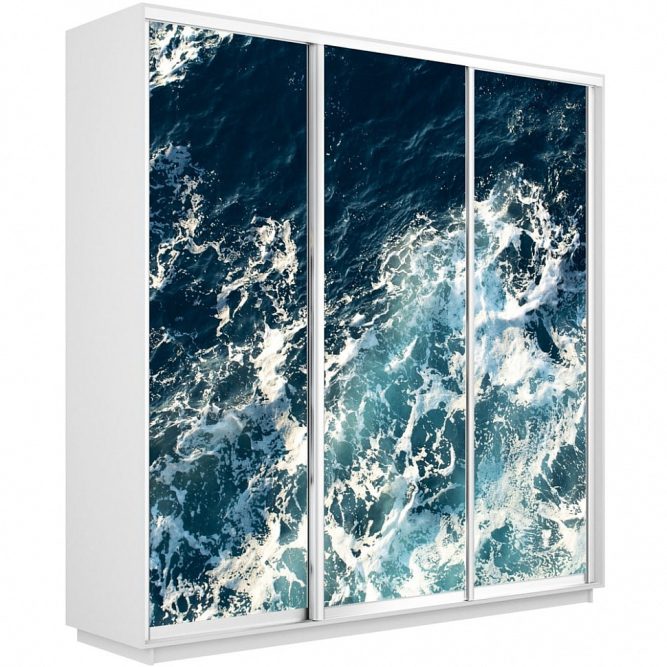 Шкаф-купе Экспресс 3-х дверный (Фото №1015 Морские волны)