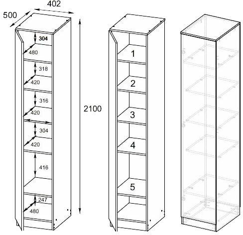 Шкаф МШ 400.1 Мори