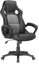 Кресло компьютерное BRABIX &quot;Rider Plus EX-544&quot; КОМФОРТ, экокожа, черное/серое, 531582
