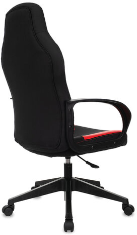 Кресло компьютерное BRABIX &quot;Alpha GM-018&quot;, ткань/экокожа, черное/красное, 532637, GM-018_532637