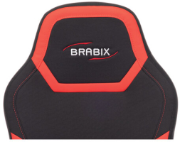 Кресло компьютерное BRABIX &quot;Alpha GM-018&quot;, ткань/экокожа, черное/красное, 532637, GM-018_532637