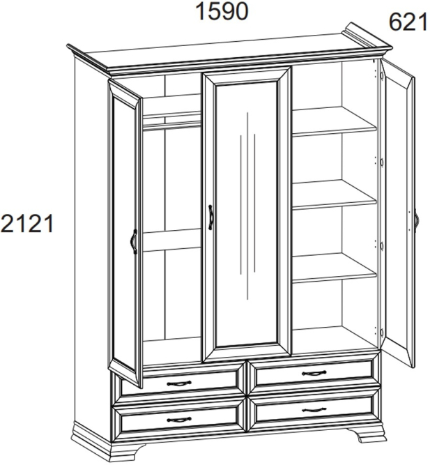 Шкаф 3D4S Тиффани ANREX