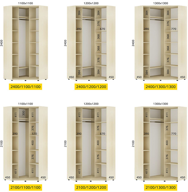 Шкаф-купе угловой Стандарт Комби 1 Венге магия/Зеркало/Зеркало