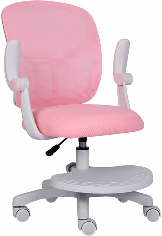 Кресло детское с подставкой для ног BRABIX &quot;Toy MG-205&quot;, сетка/ткань TW, розовое, 533151