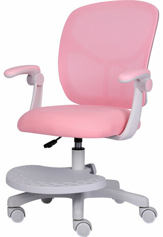 Кресло детское с подставкой для ног BRABIX &quot;Toy MG-205&quot;, сетка/ткань TW, розовое, 533151