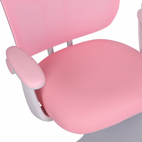 Кресло детское с подставкой для ног BRABIX &quot;Toy MG-205&quot;, сетка/ткань TW, розовое, 533151