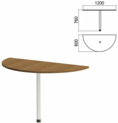 Стол приставной полукруг Арго (вариант 2) опора хром