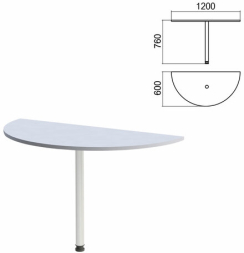 Стол приставной полукруг Арго (вариант 2) опора хром