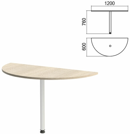 Стол приставной полукруг Арго (вариант 2) опора хром