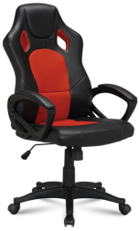 Кресло компьютерное BRABIX &quot;Rider EX-544&quot;, экокожа черная/ткань красная, 531583