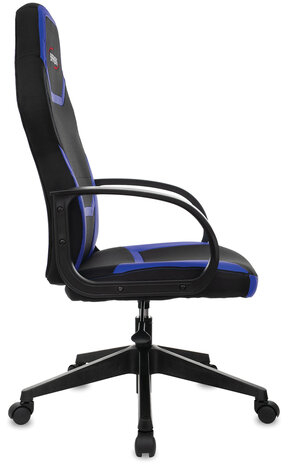 Кресло компьютерное BRABIX &quot;Alpha GM-018&quot;, ткань/экокожа, черное/синее, 532638, GM-018_532638