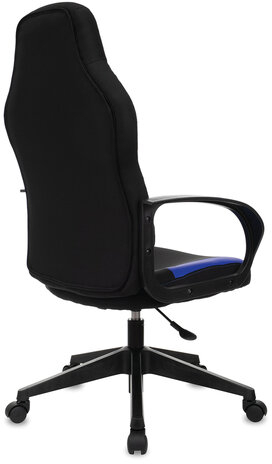 Кресло компьютерное BRABIX &quot;Alpha GM-018&quot;, ткань/экокожа, черное/синее, 532638, GM-018_532638