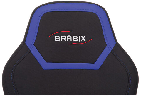 Кресло компьютерное BRABIX &quot;Alpha GM-018&quot;, ткань/экокожа, черное/синее, 532638, GM-018_532638
