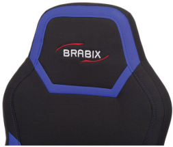 Кресло компьютерное BRABIX &quot;Alpha GM-018&quot;, ткань/экокожа, черное/синее, 532638, GM-018_532638