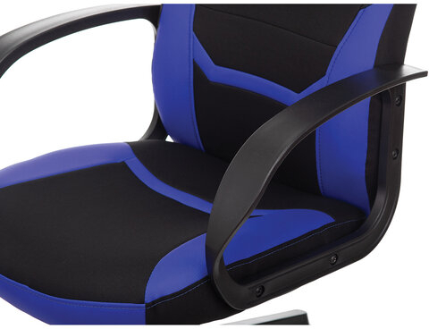 Кресло компьютерное BRABIX &quot;Alpha GM-018&quot;, ткань/экокожа, черное/синее, 532638, GM-018_532638