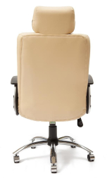 Кресло OXFORD хром кож/зам, бежевый/бежевый перфорированный, 36-34/36-34/06
