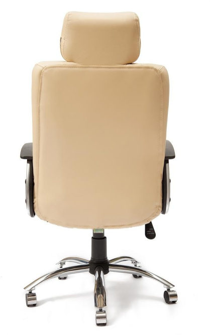 Кресло OXFORD хром кож/зам, бежевый/бежевый перфорированный, 36-34/36-34/06
