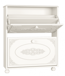 Тумба для обуви (обувница) Ассоль АС-45 белое дерево