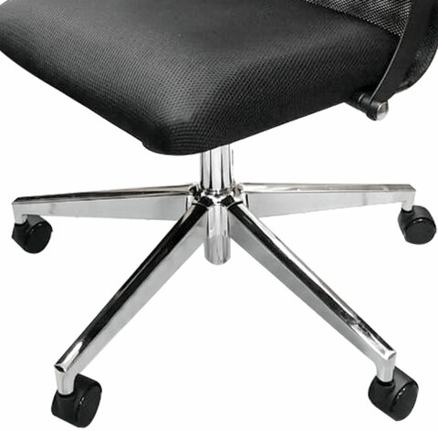 Кресло офисное МЕТТА &quot;К-32&quot; хром, рецик. кожа, подголовник, сиденье и спинка мягкие, темно-коричневое