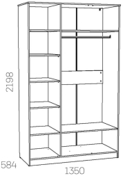 Шкаф для одежды Оливия НМ 040.33 Х