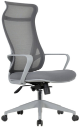 Кресло офисное CHAIRMAN CH 577, эргономичная спинка, серый пластик, сетка/ткань, серое, 7146057