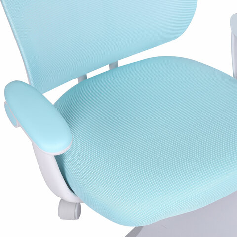 Кресло детское с подставкой для ног BRABIX &quot;Toy MG-205&quot;, сетка/ткань TW, голубое, 533152