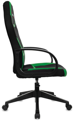 Кресло компьютерное BRABIX &quot;Alpha GM-018&quot;, ткань/экокожа, черное/зеленое, 532639, GM-018_532639