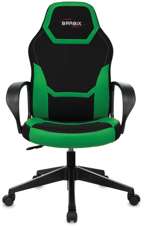 Кресло компьютерное BRABIX &quot;Alpha GM-018&quot;, ткань/экокожа, черное/зеленое, 532639, GM-018_532639