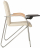 Кресло для приемных и переговорных &quot;Samba T plast&quot; со столиком, хромированный каркас, кожзам бежевый