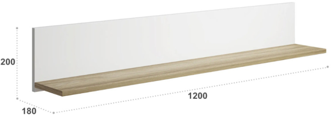 Полка Скайлайт СЛ-40 блэквуд ячменный/белый