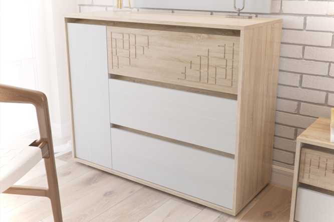 Комод с дверкой и ящиками Мальта