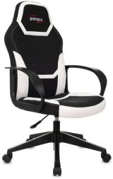 Кресло компьютерное BRABIX &quot;Alpha GM-018&quot;, ткань/экокожа, черное/белое, 532640, GM-018_532640